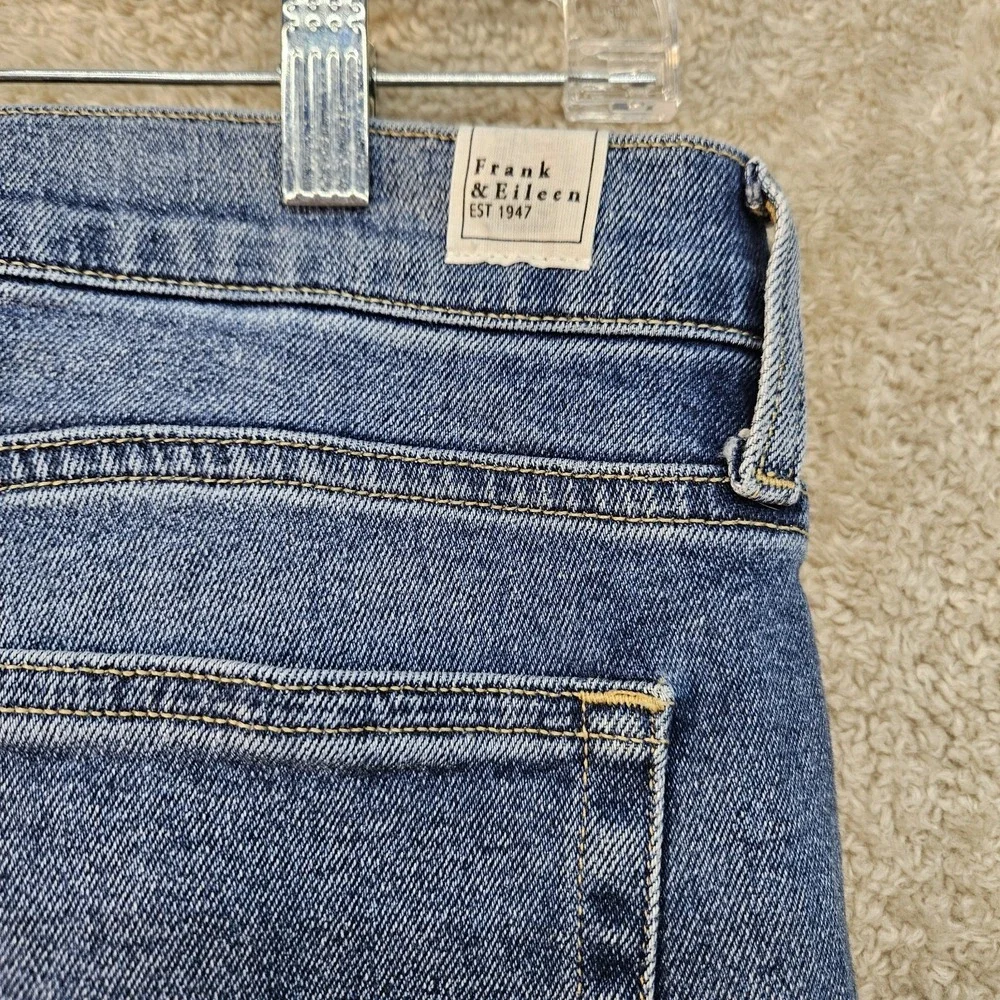 Frank & Eileen Cork Jeans Women 32 Slim Straight Raw Hem Medium Wash Denim - Picture 10 of 16